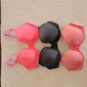 NWOT VS 34D Uplift Semi Demi Set of 3